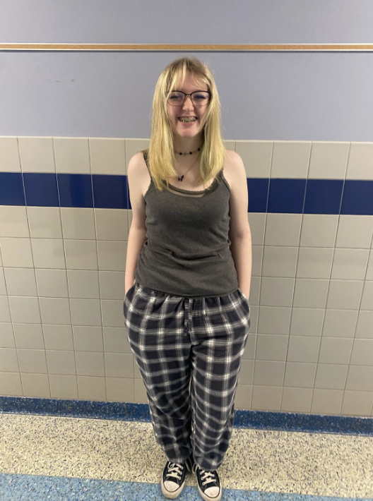 Sophomore Bailey O’day wearing her pajama pants.

